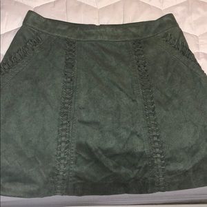 Gianni Bini army green felt skirt